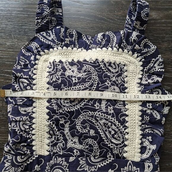 Nwt Sea Ny | Theodora Apron Dress In Blue Paisley - Picture 15 of 16